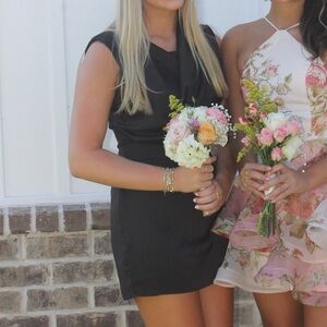 Black Satin Mini Dress